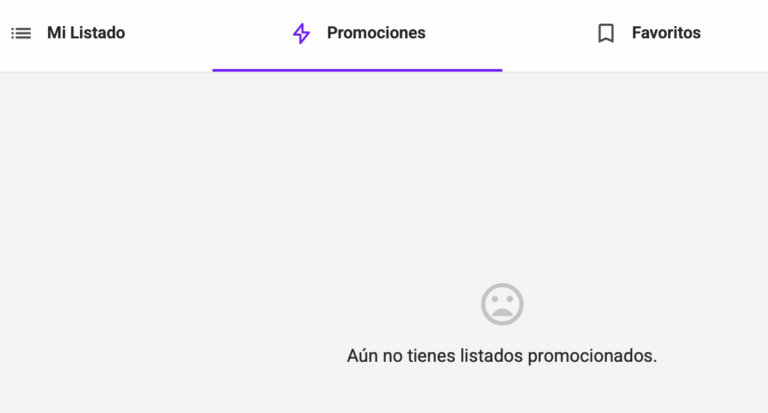 Muestra el área de promociones.