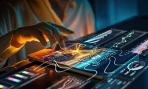 Manos utilizando el teclado de una computadora portátil