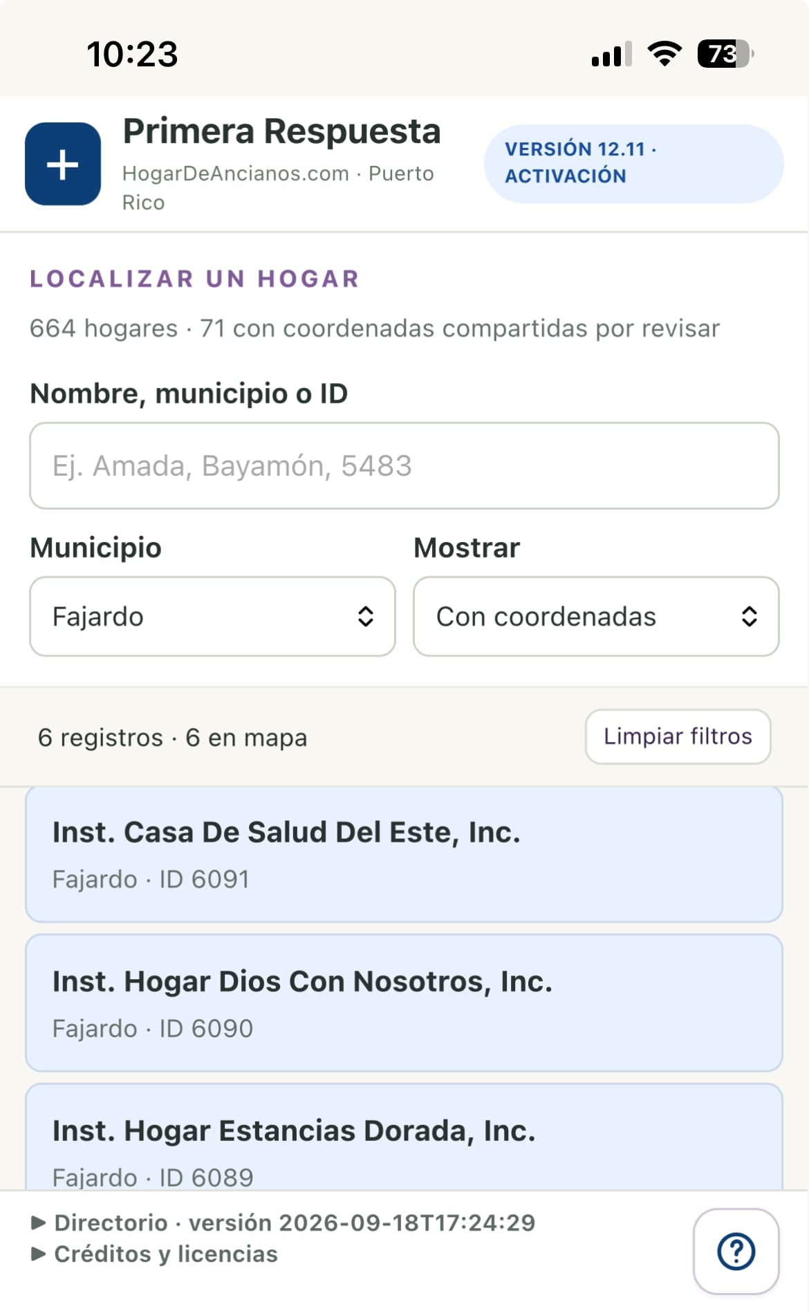 Búsqueda de hogares
